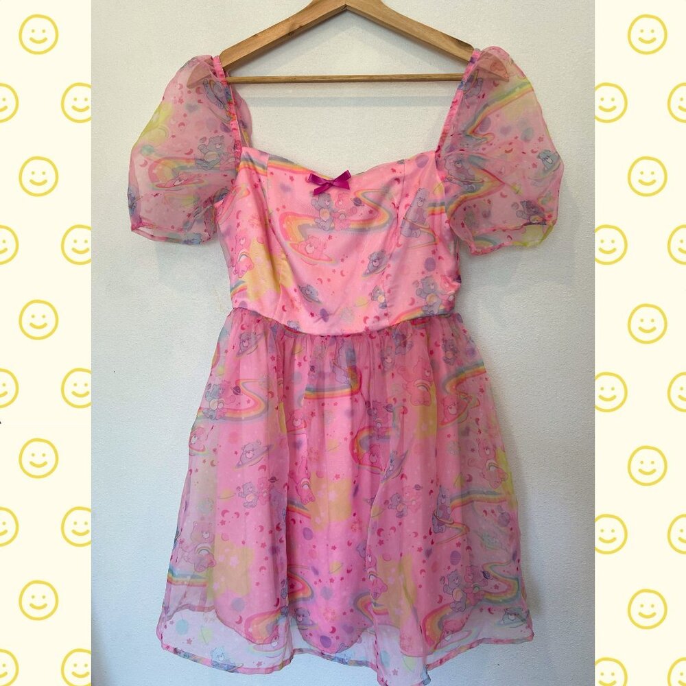 Care Bears x Dolls Kill Pink Babydoll Mini Dress